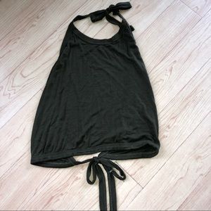 La hearts forest green halter crop top